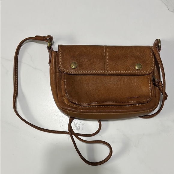 Fossil Handbags - Fossil Brown Leather Crossbody Bag
